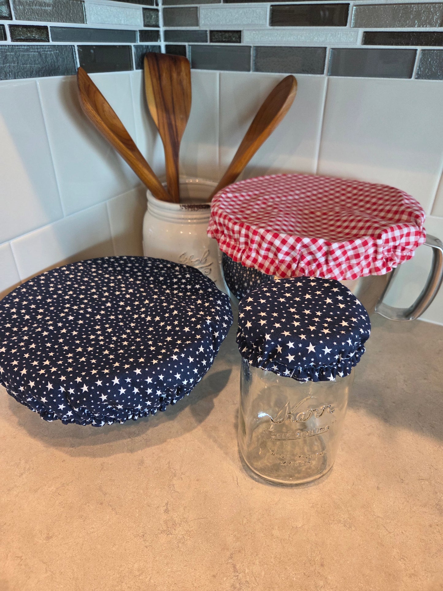 Jar & Bowl cover set of 3