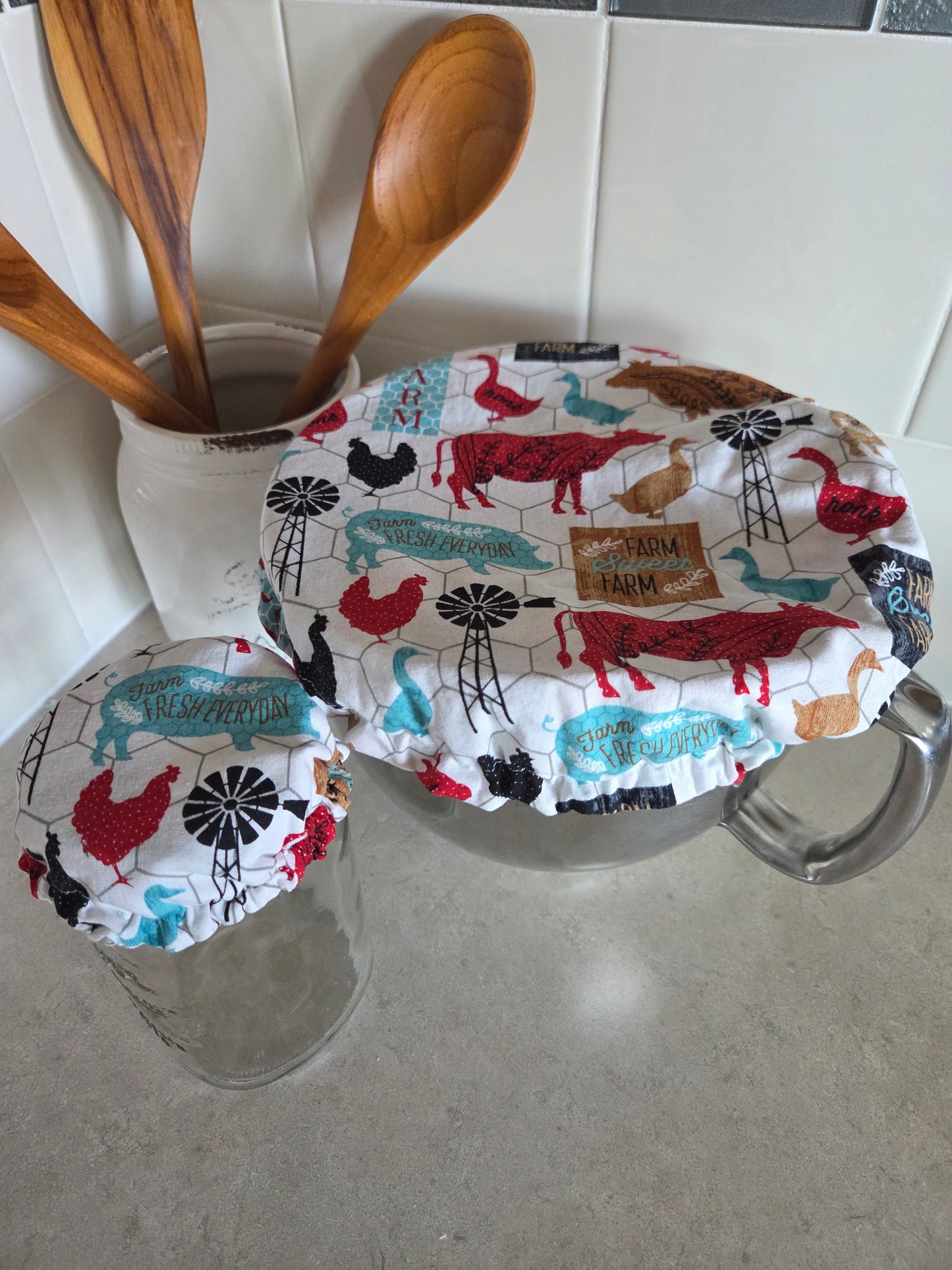 Jar & Bowl cover set of 2
